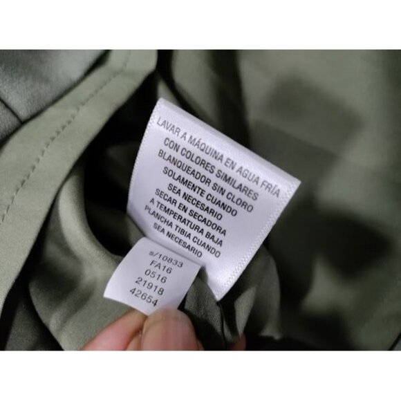 Bar III Cap Sleeve Pullover V Neckline Shift Mini Dress Olive Green Women's XS - Picture 9 of 12